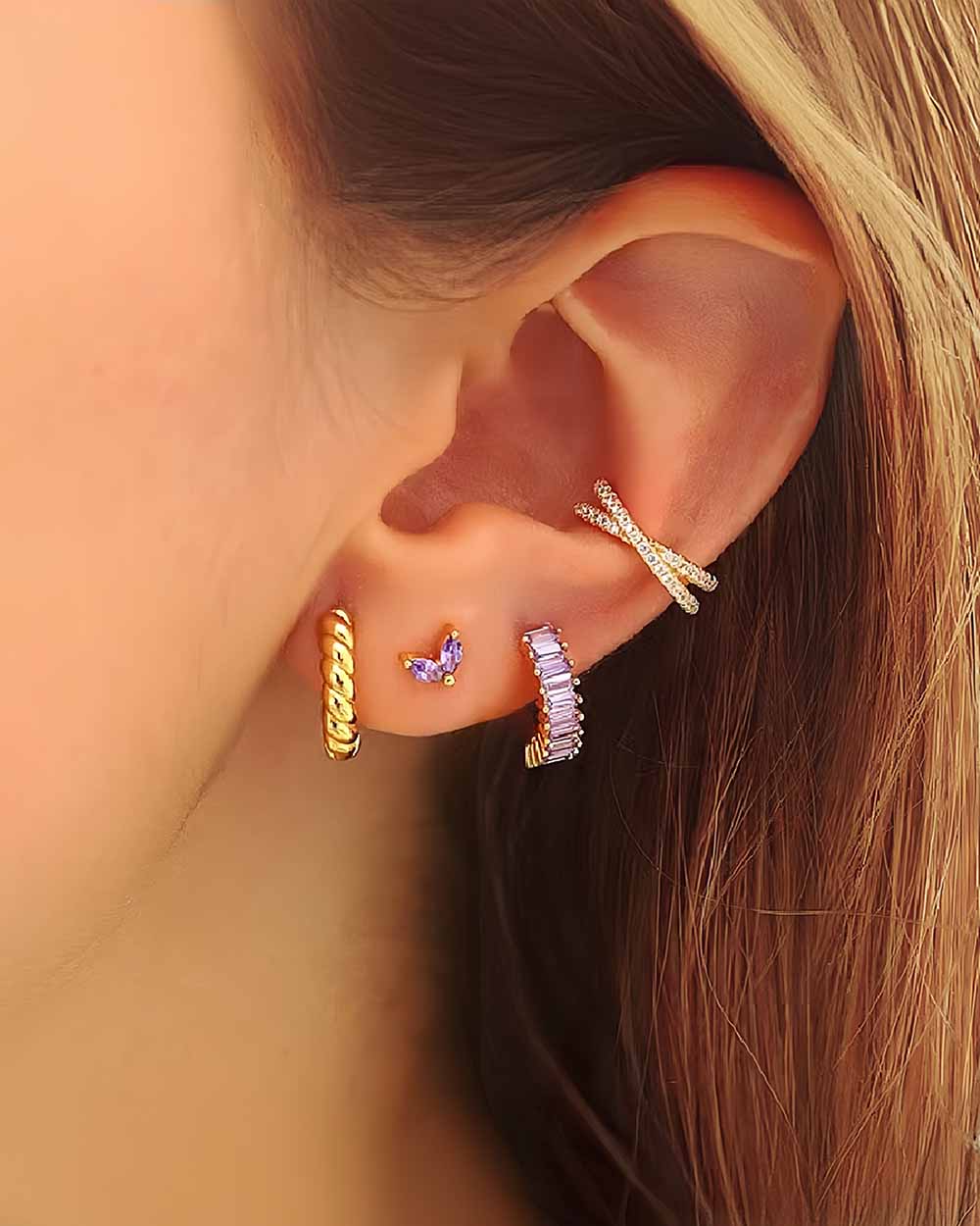 Baguette Bliss Gems Studs