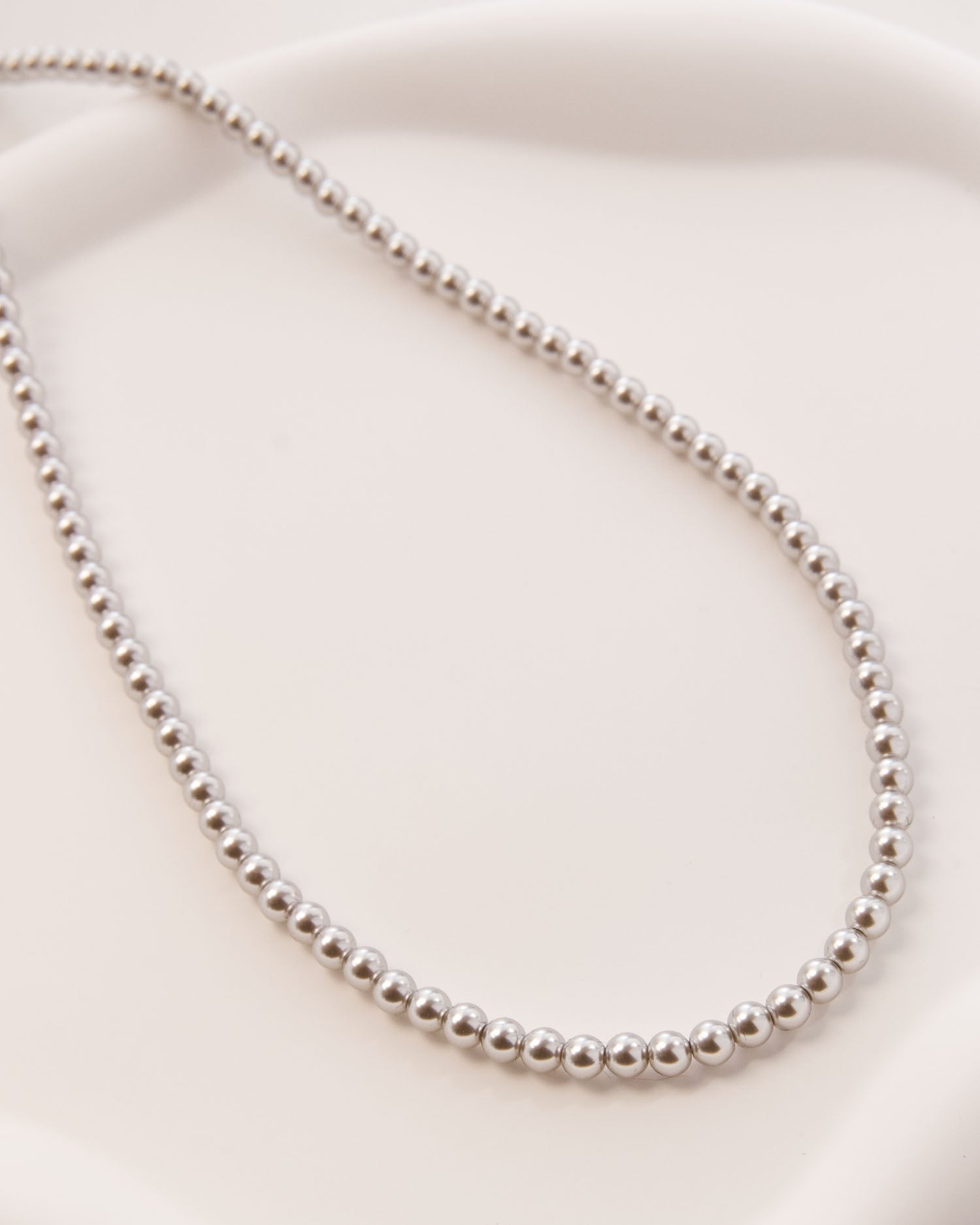 Platinum Pearl Necklace